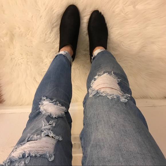 LAST 1 Ava Distressed Soft Low Almond Toe Bootie - Picture 8 of 8